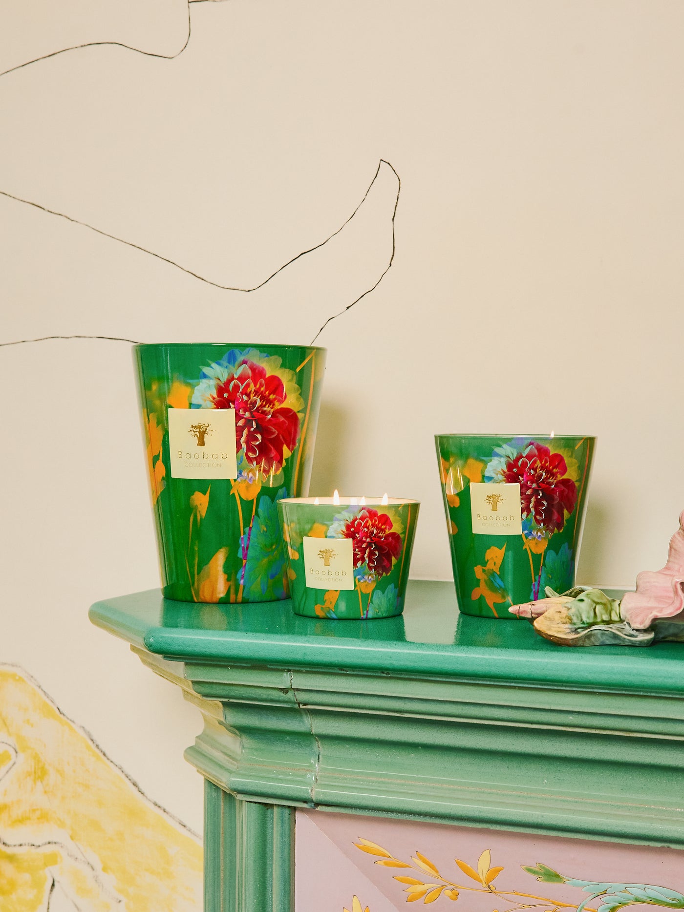 SCENTED CANDLE ARTY FLOWERS BOUQUET