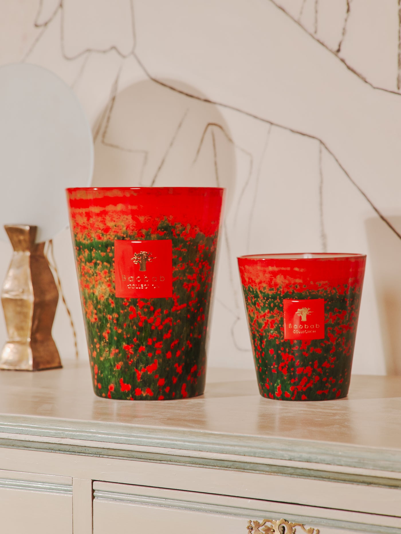 SCENTED CANDLE ARTY FLOWERS POPPIES