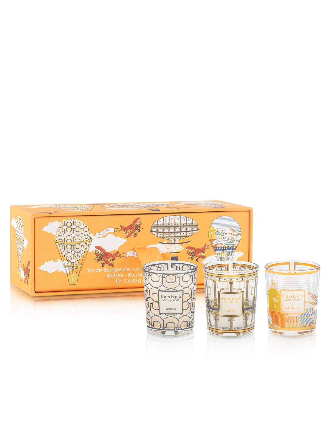 TRIO TRAVEL CANDLES BRUSSELS-ROMA-SAINT TROPEZ