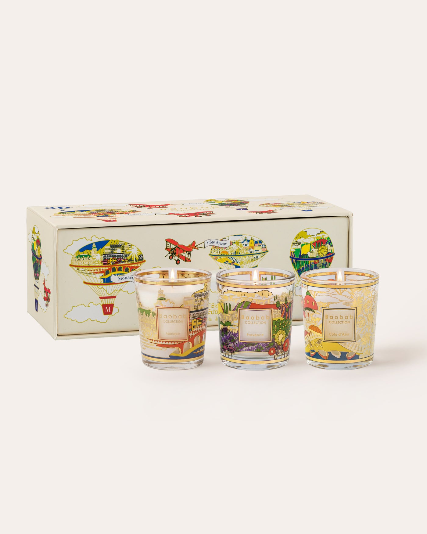 TRIO TRAVEL CANDLES PROVENCE-MONACO-COTE D'AZUR