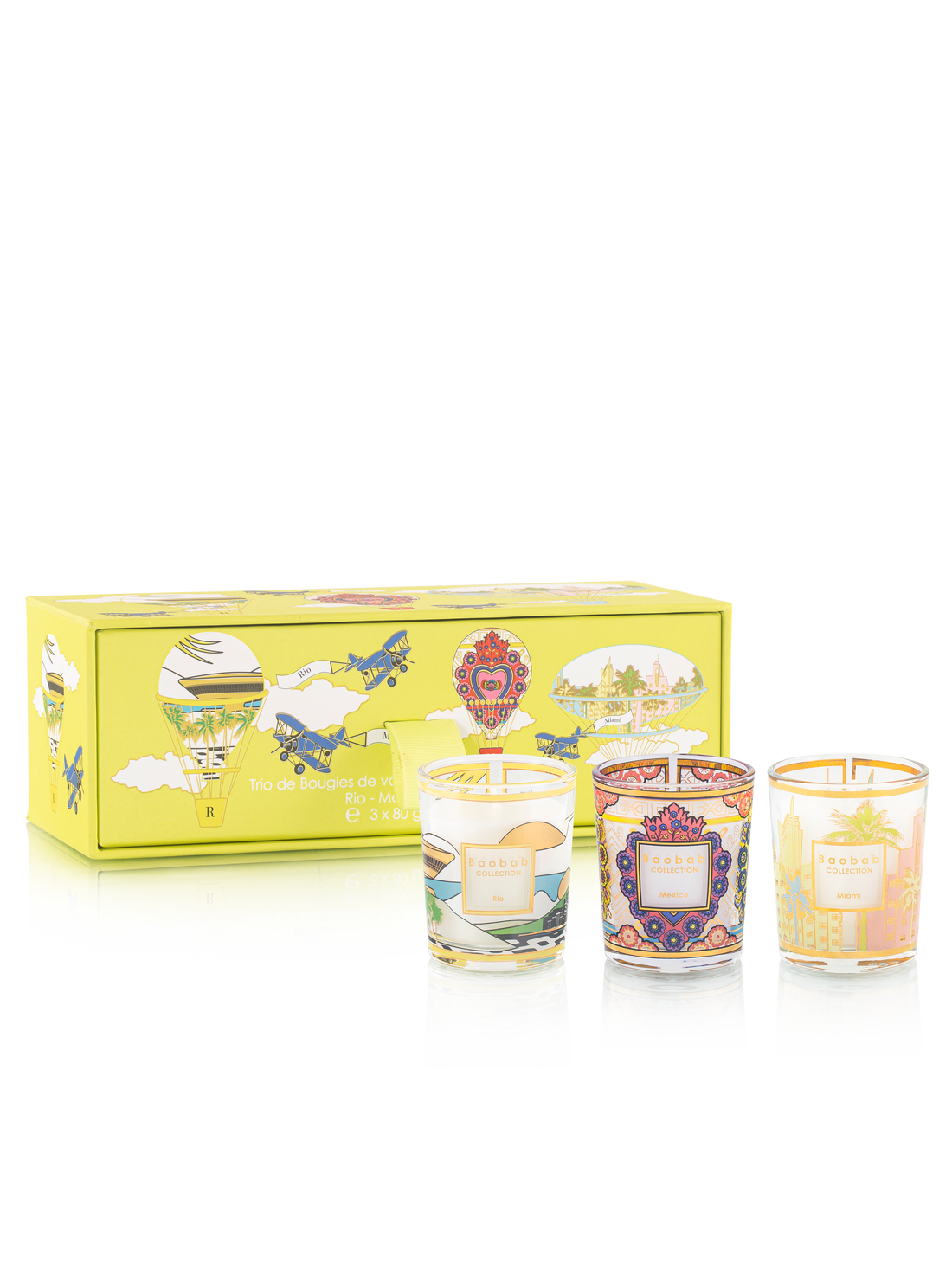 TRIO TRAVEL CANDLES RIO-MEXICO-MIAMI