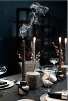 CANDLE HOLDER TWINS STONES LAZULI