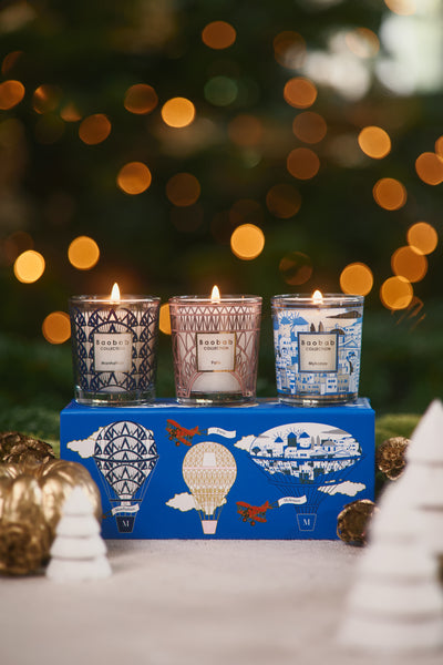 ハルエッセンツァプルサンテ YOUFIST ミニボトルセット アソート TRIO TRAVEL CANDLES MANHATTAN-PARIS-MYKONOS – Baobab Collection