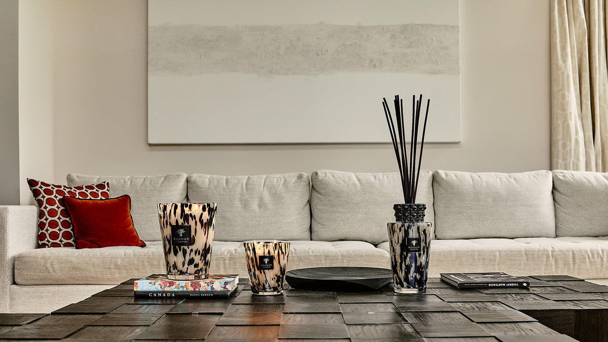 Baobab Collection candles and diffuser in an interior