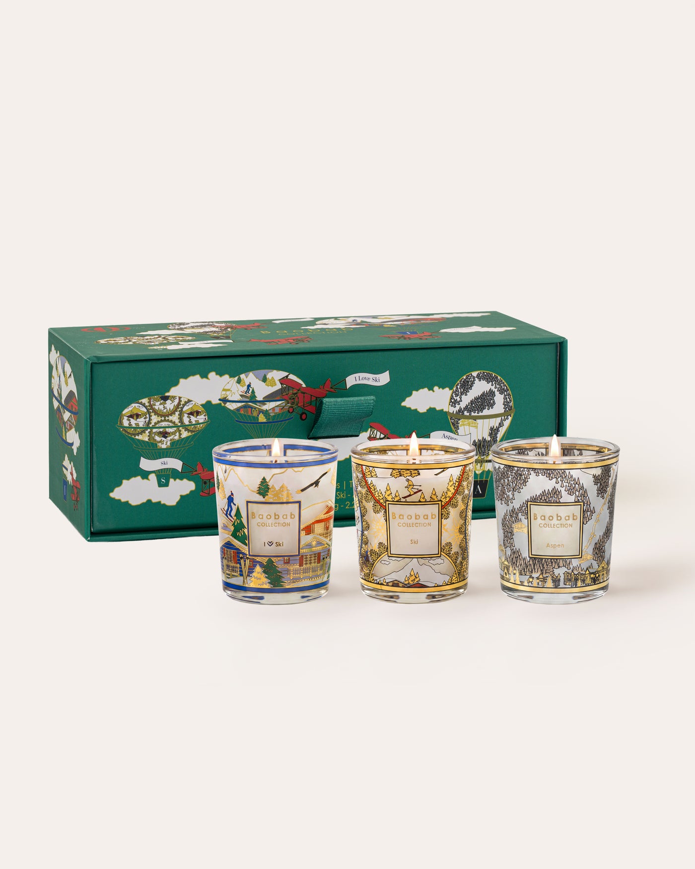 TRIO TRAVEL CANDLES I LOVE SKI - ASPEN