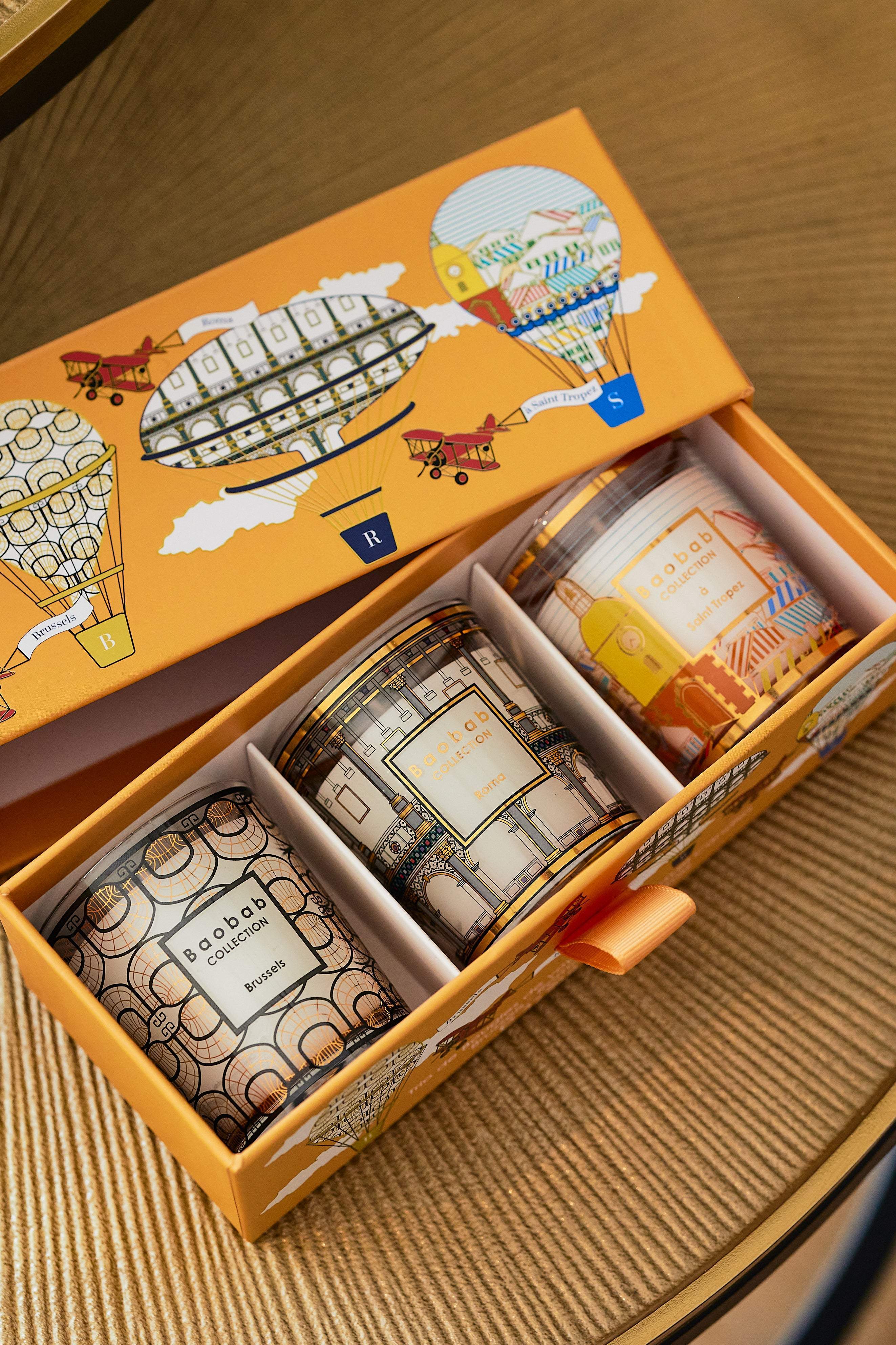 TRIO TRAVEL CANDLES BRUSSELS-ROMA-SAINT TROPEZ • Baobab Collection Inc