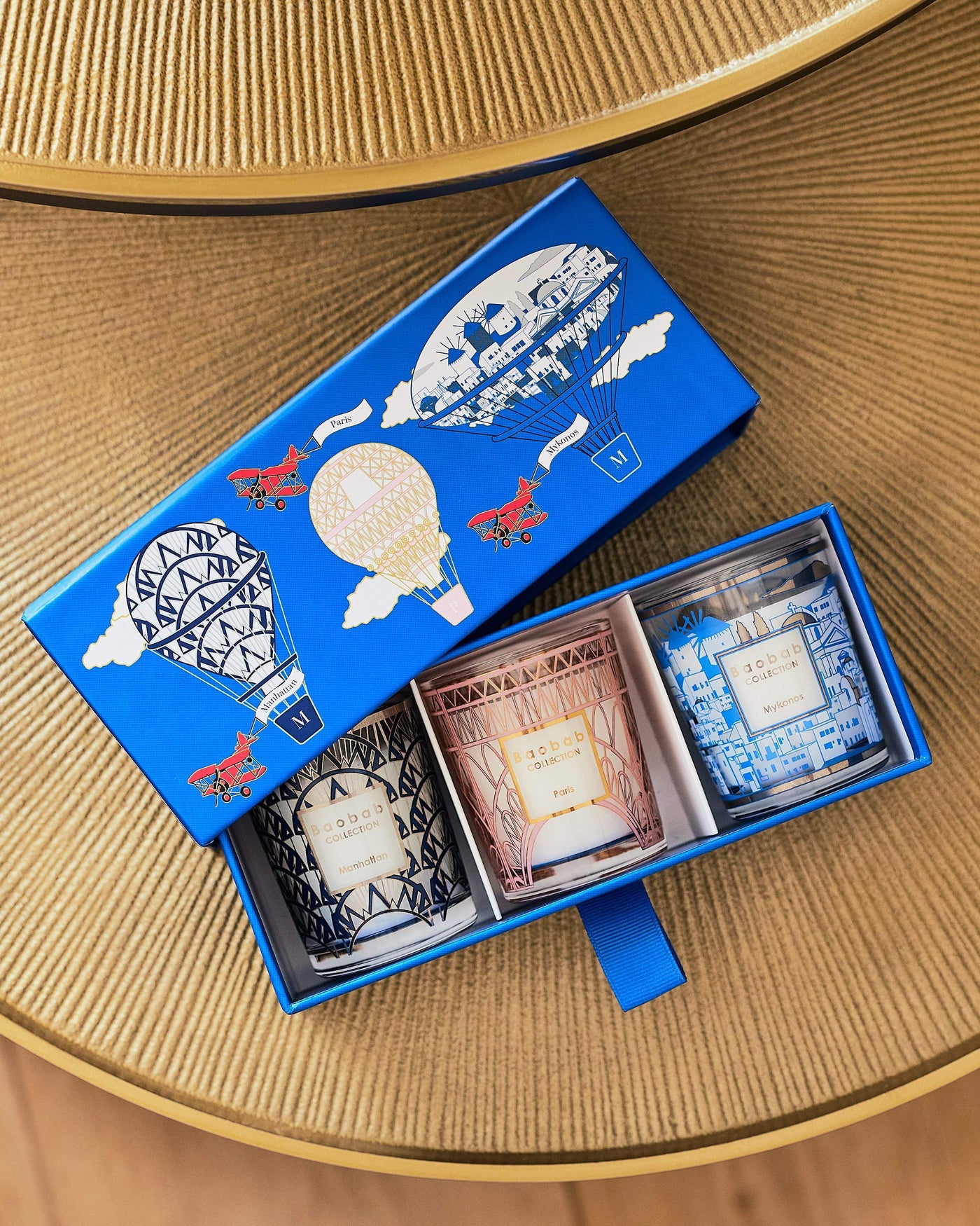 TRIO TRAVEL CANDLES MANHATTAN-PARIS-MYKONOS