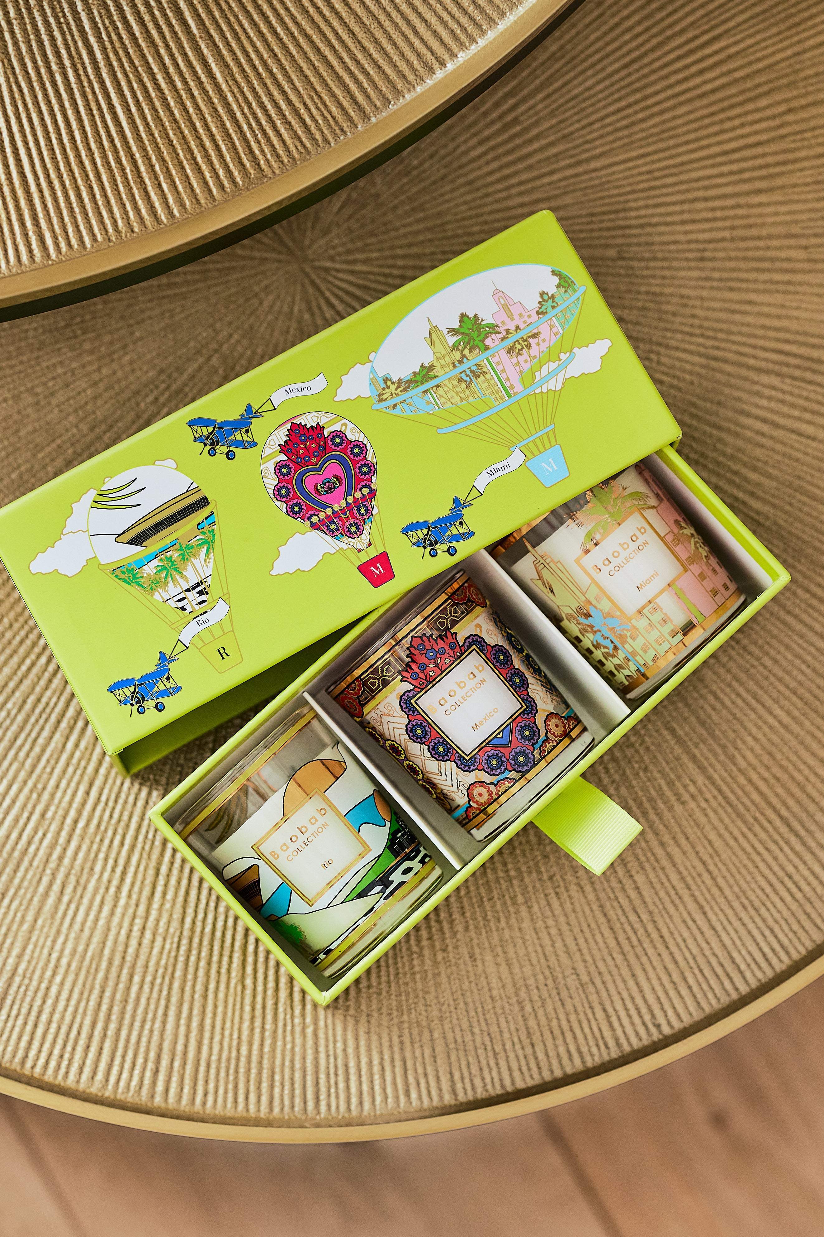 TRIO TRAVEL CANDLES RIO-MEXICO-MIAMI • Baobab Collection Inc
