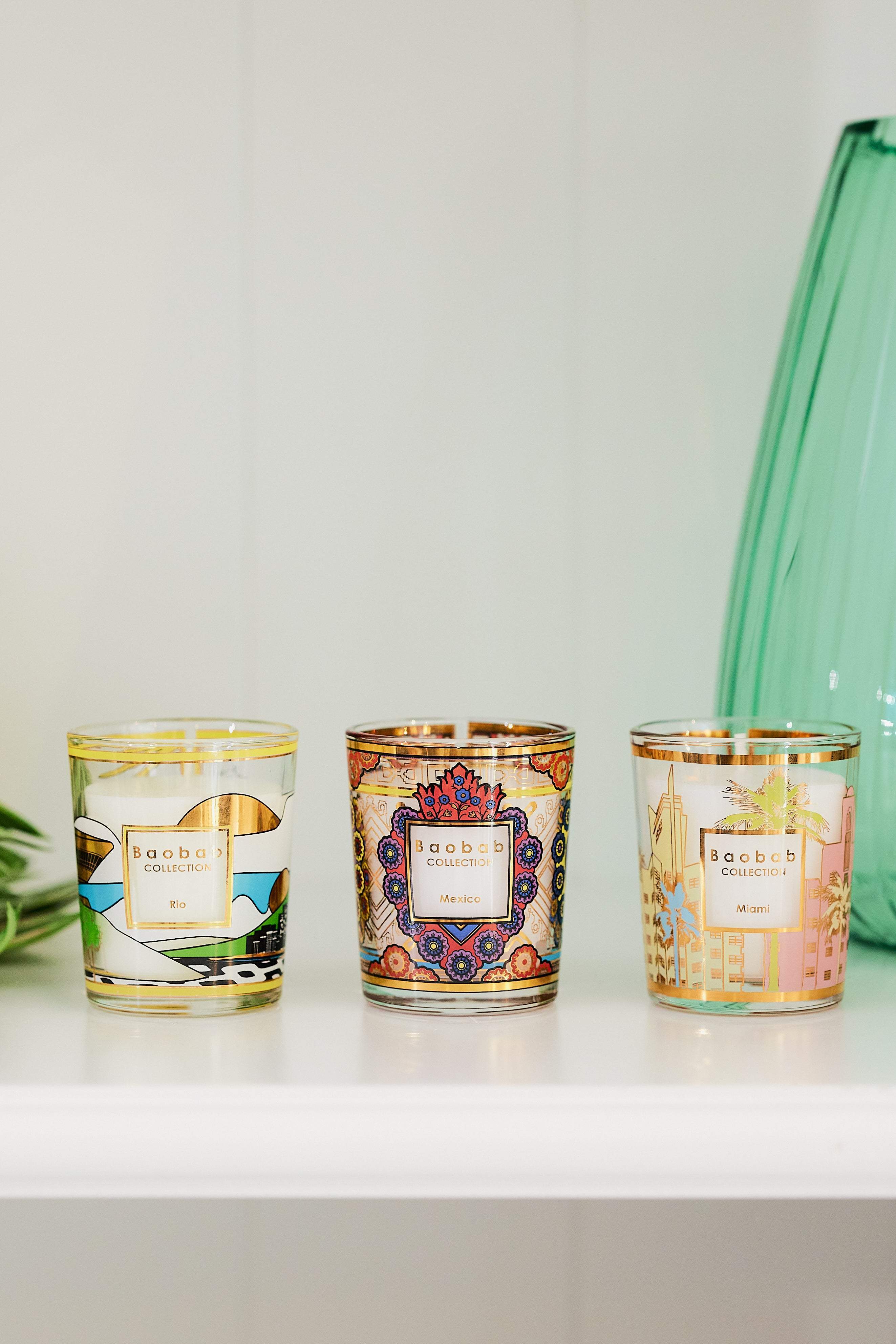 TRIO TRAVEL CANDLES RIO-MEXICO-MIAMI • Baobab Collection Inc