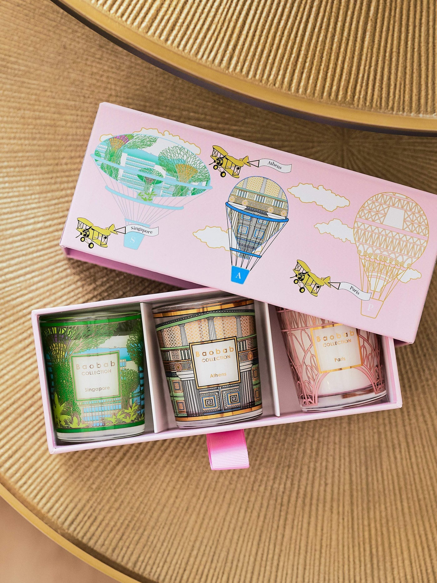 TRIO TRAVEL CANDLES SINGAPORE-ATHENS-PARIS