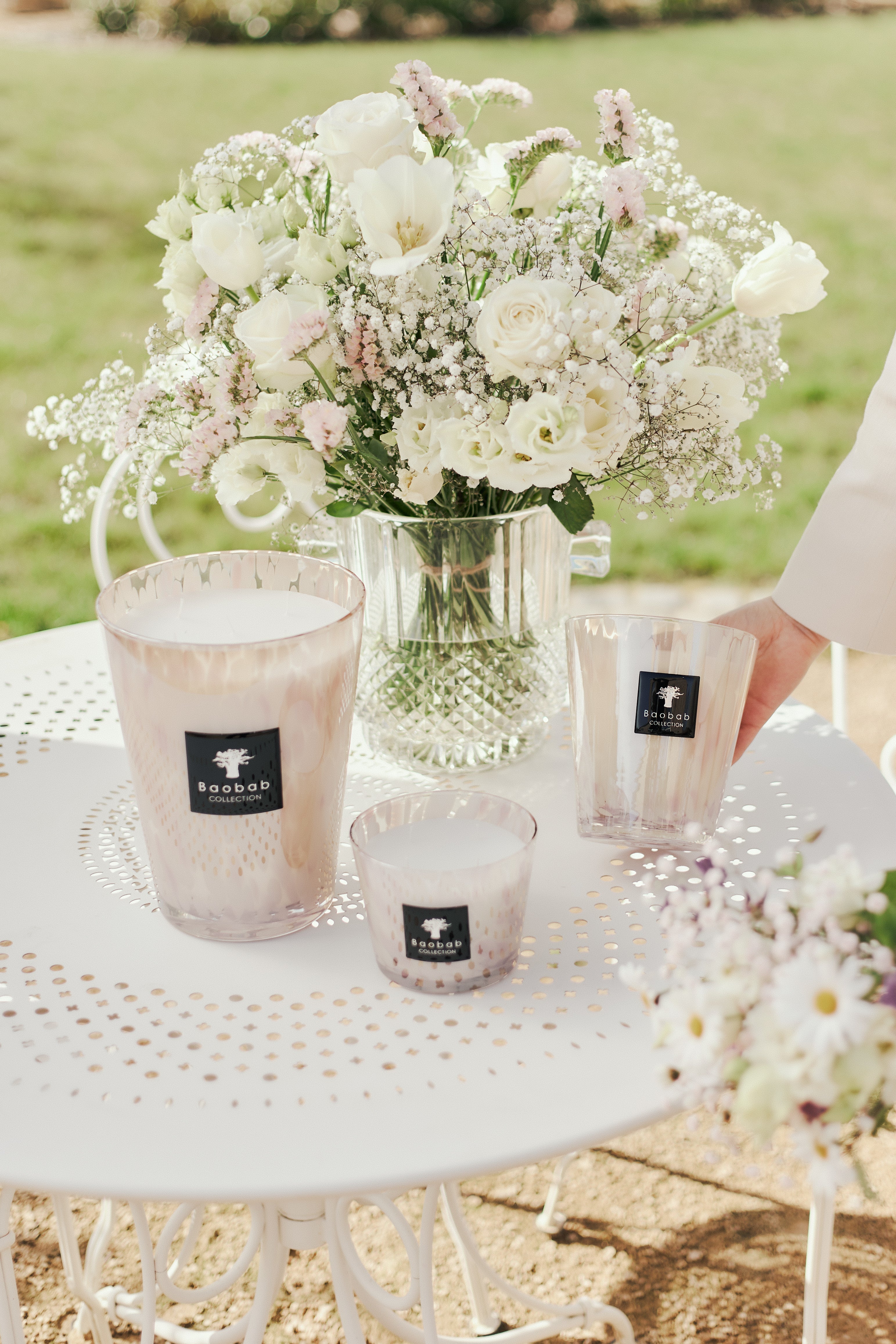 SCENTED CANDLE PEARLS WHITE - BAOBAB COLLECTION • Baobab